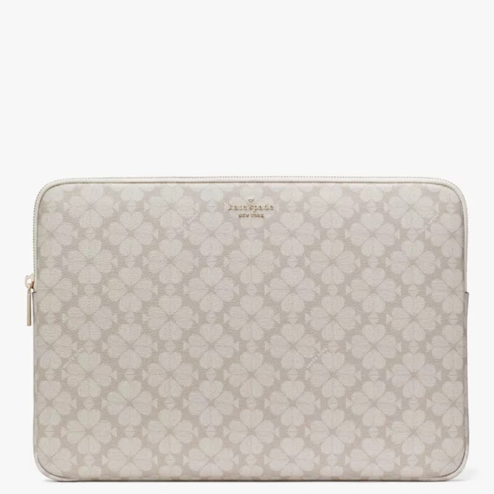 Kate Spade Beige Patterned Laptop Sleeve- NWT